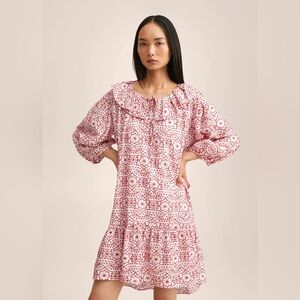 NWOT Mango Embroidered Cotton Dress, SIZE 4